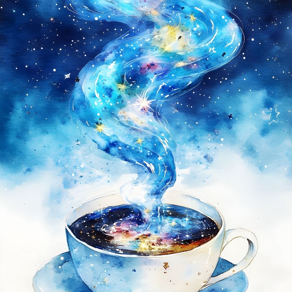 Celestial Coffee of Dreams Canvas Wall Art