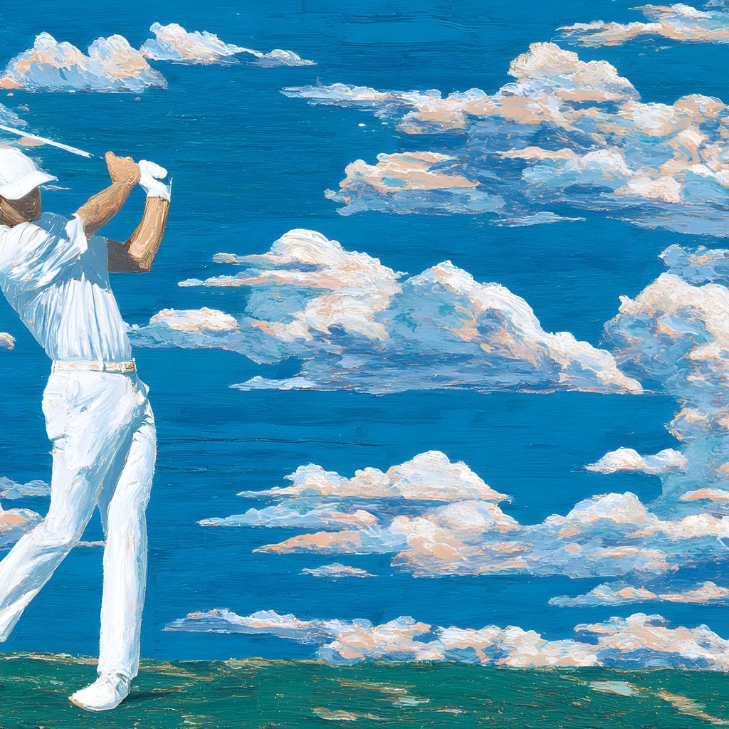 Swinging Through Dream Clouds Canvas Wall Art