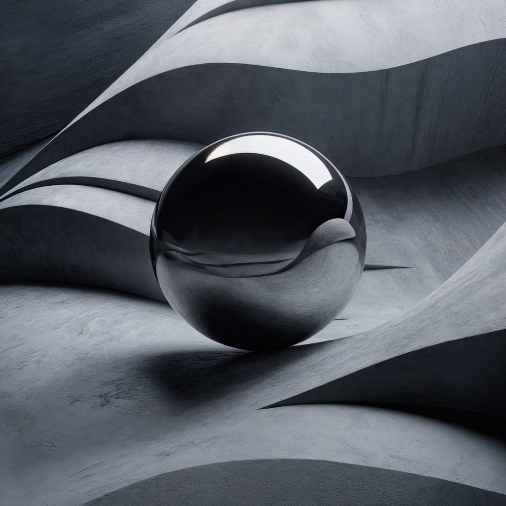 Black Mirror Sphere Canvas Wall Art