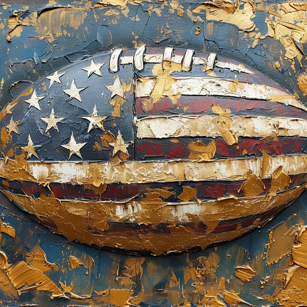 Patriotic Football Canvas Wall Art