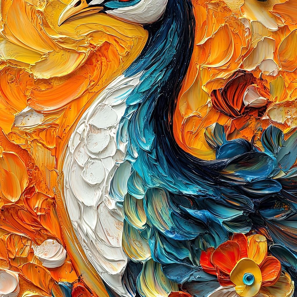 Radiant Peacock Garden Harmony Canvas Wall Art