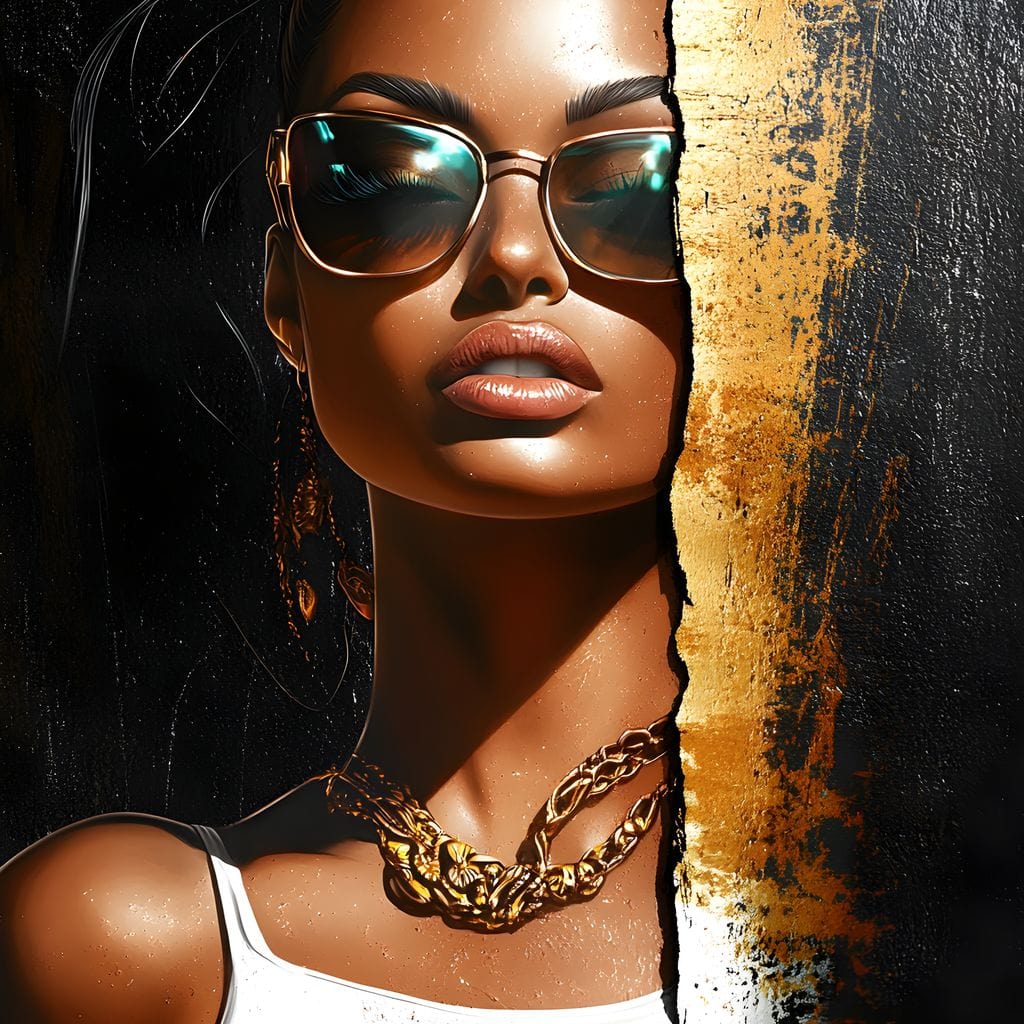 Golden Radiance Encounter Canvas Wall Art