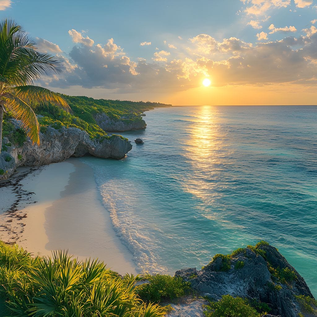Sunlit Shores of Tranquility Canvas Wall Art