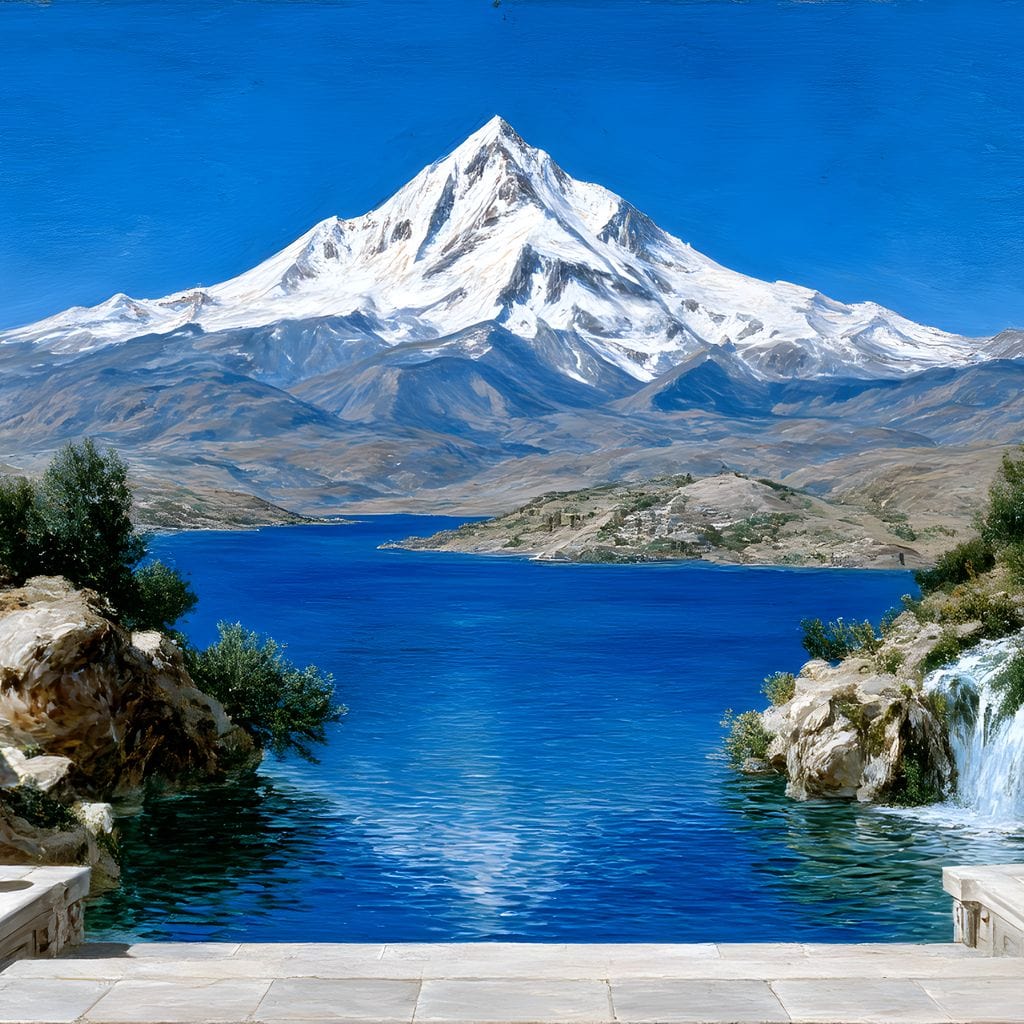 Majestic Peaks and Tranquility Canvas Wall Art