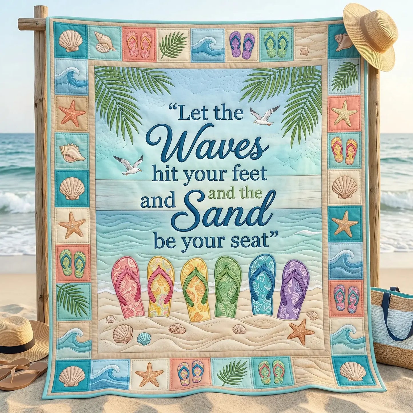 Let The Waves Quilt Blanket