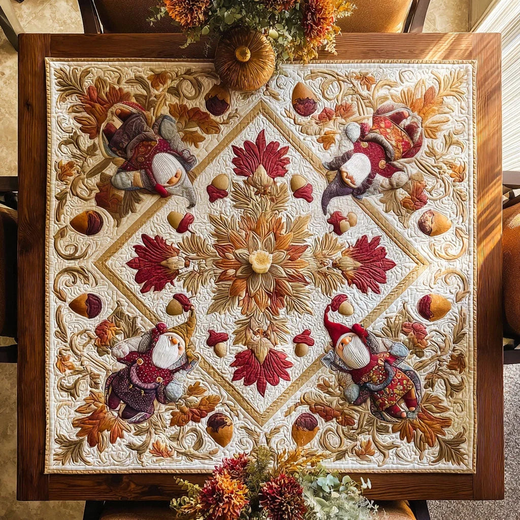 Autumn Acorn Buddy Quilted Table Topper