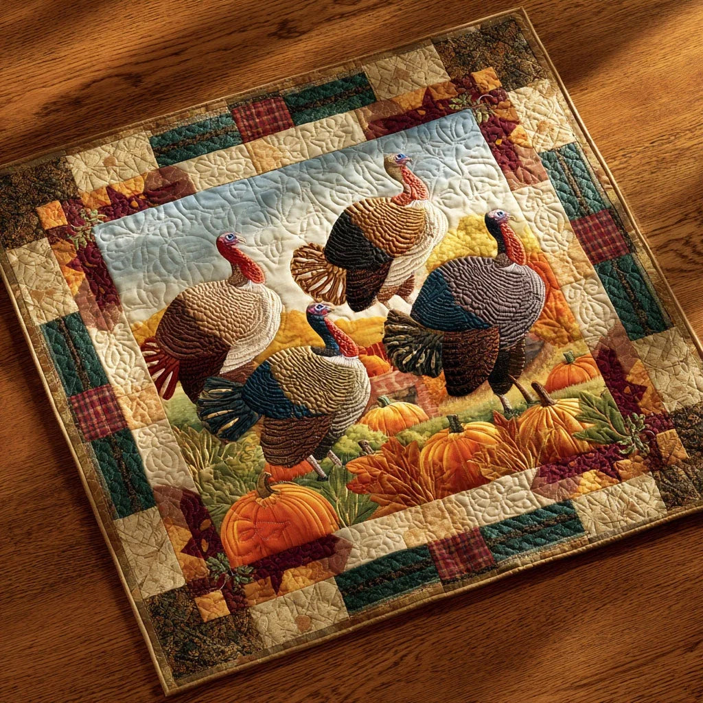 Autumn Parade Quilted Table Topper