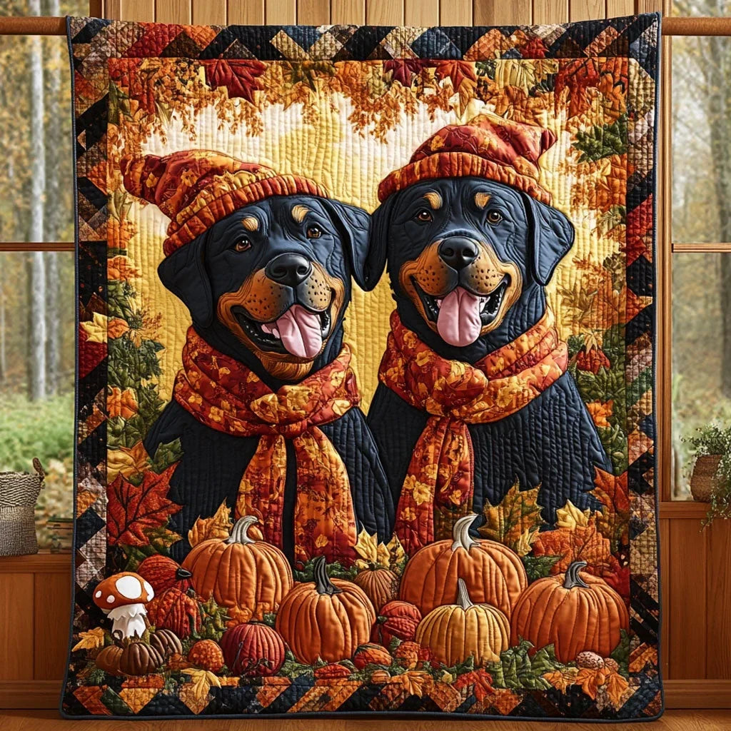 Autumn Pup Quilt Blanket
