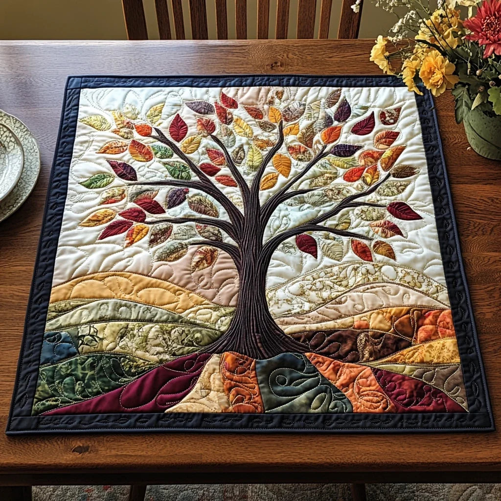 Autumn Roots Quilted Table Topper