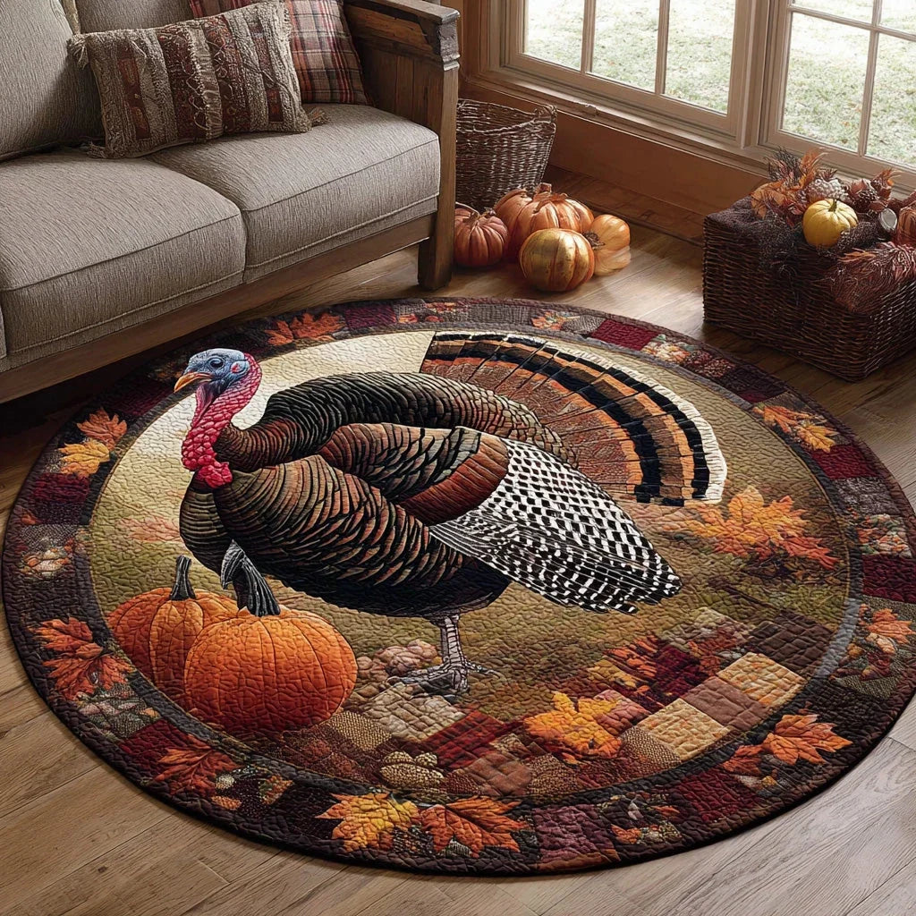 Autumn Strut Quilted Round Mat