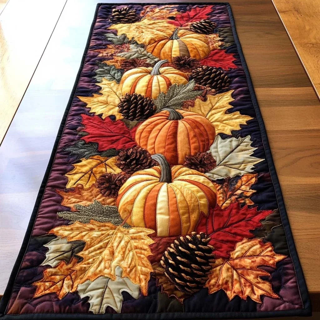 Autumn Treasures Quilted Table Runner