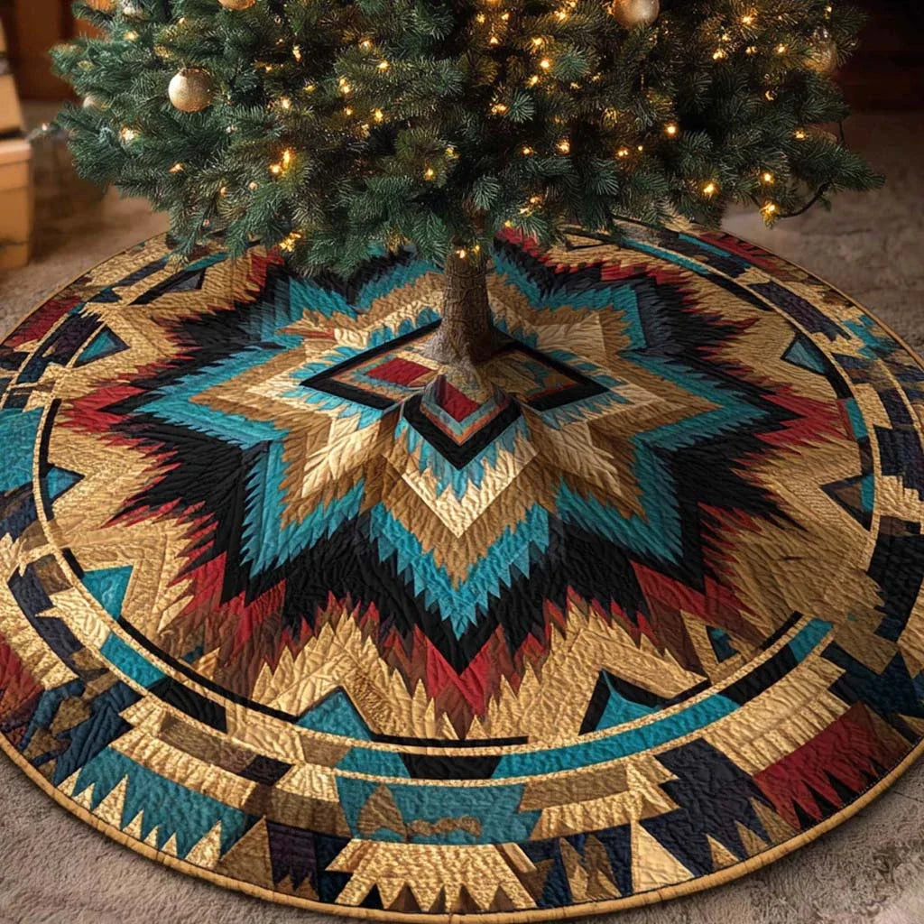 Aztec Star Horizon Quilted Tree Skirt