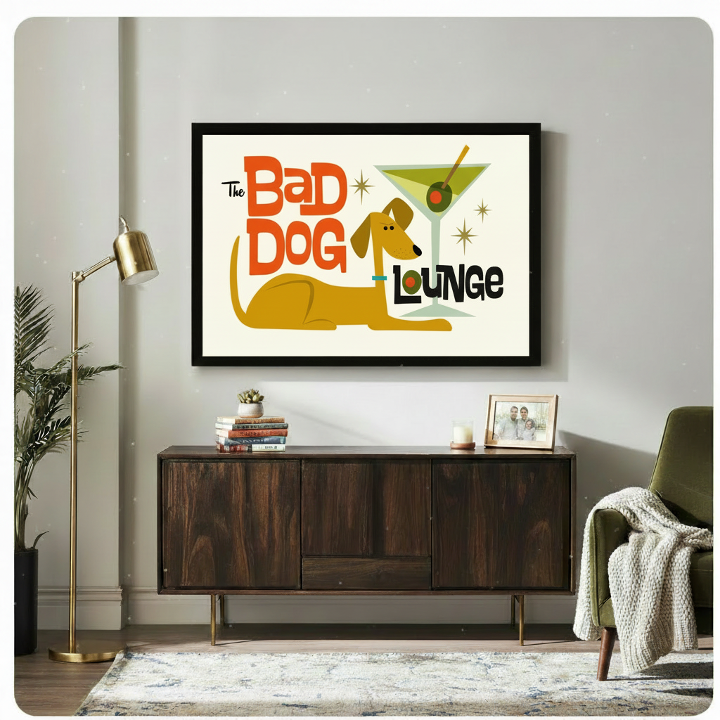 Bad Dog Lounge Retro Canvas Wall Art