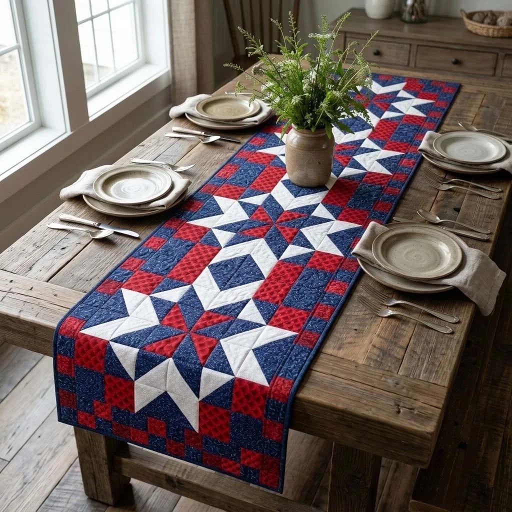 Barnstar Trail Quilted Table Runner