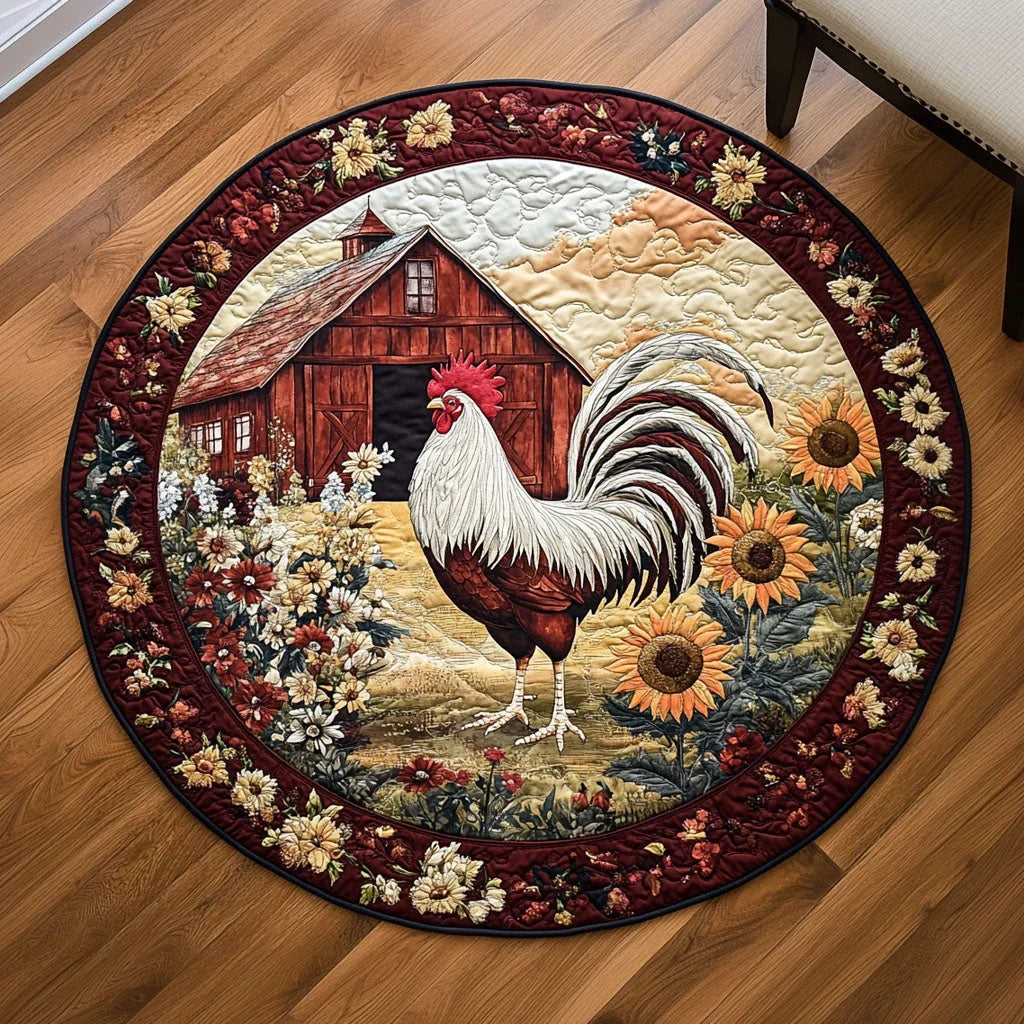Barnyard Majesty Quilted Round Mat