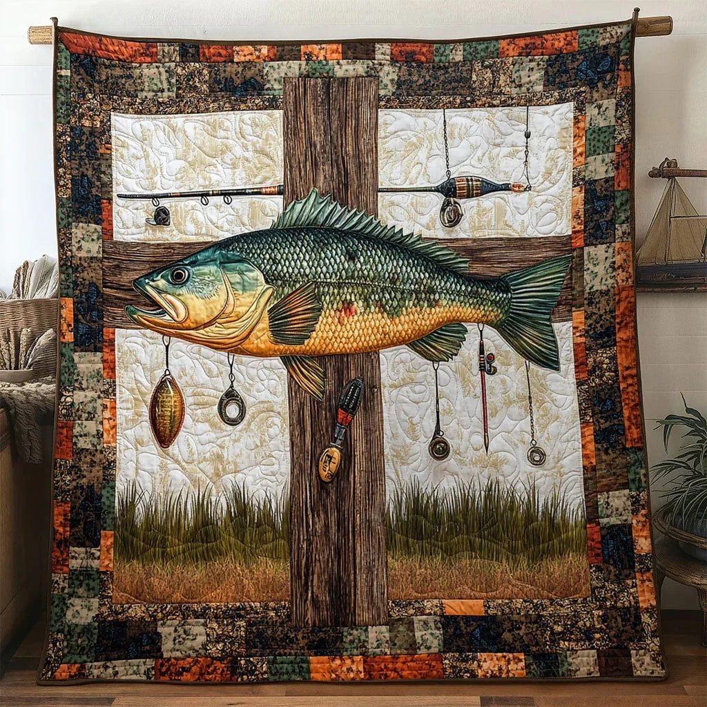 Bass Fish Moss Craft Quilt Blanket