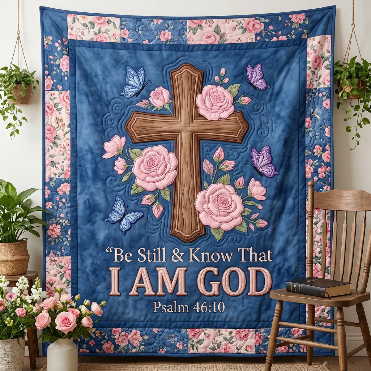 Be Still And Know That I Am God Quilt Blanket