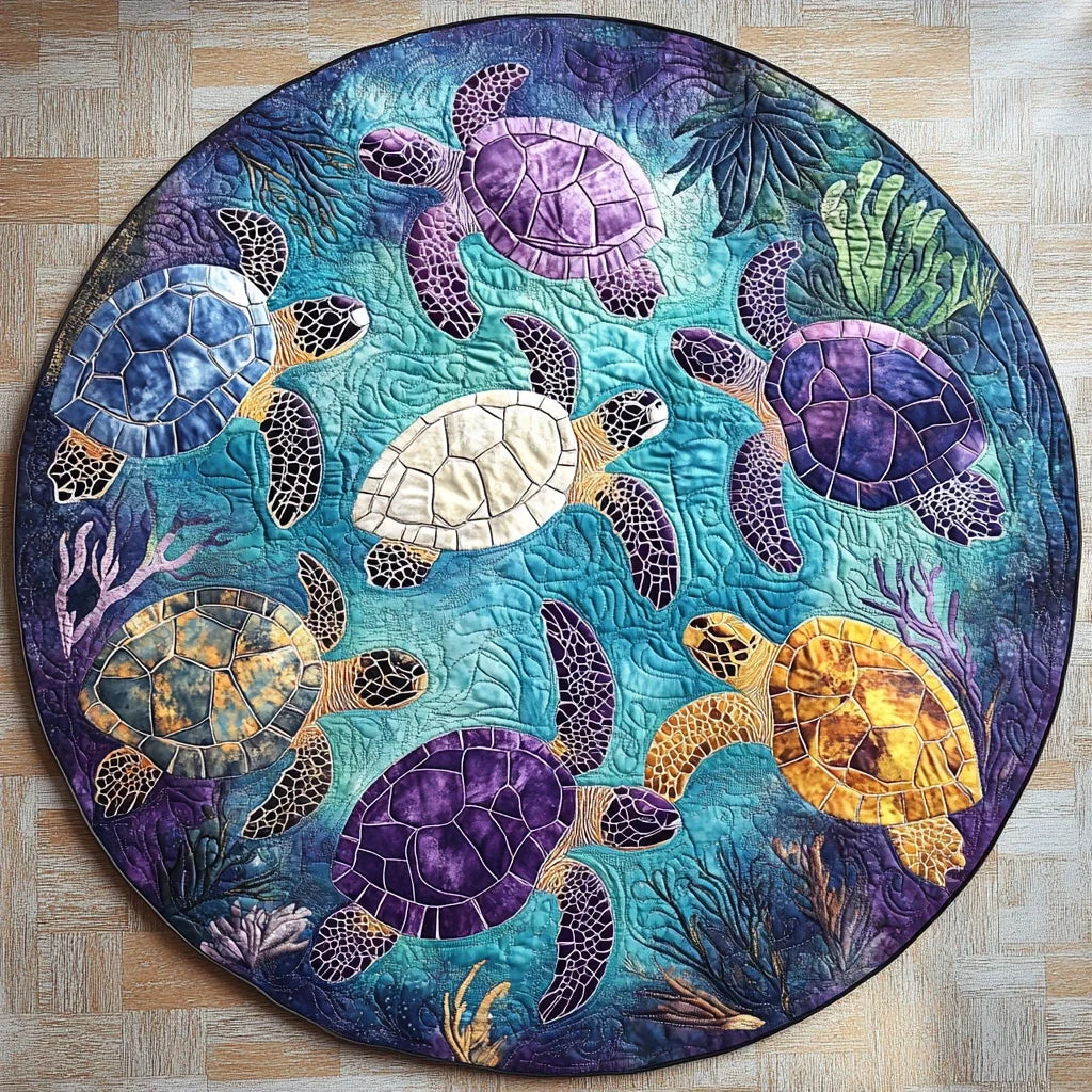 Beach Harmony Quilted Round Mat