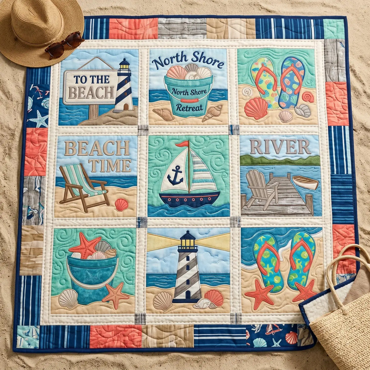 Beach Time Quilt Blanket