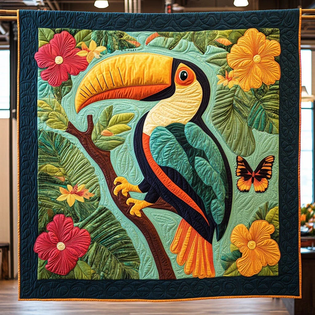 Beak Of Paradise Quilt Blanket