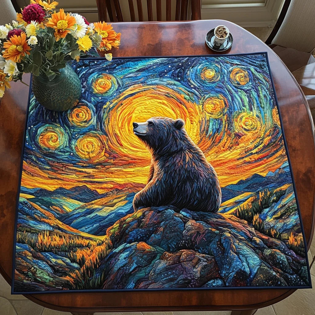 Bear Horizon Quilted Table Topper