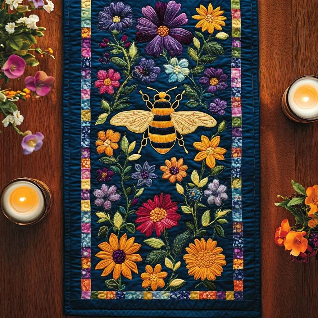 Bee Glow Quilted Table Runner
