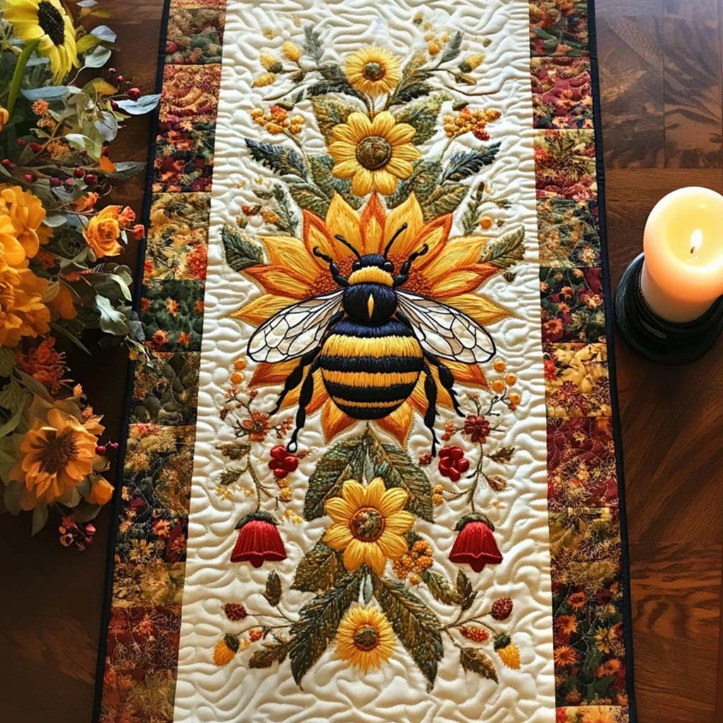 Bee Harmony Quilted Table Runner