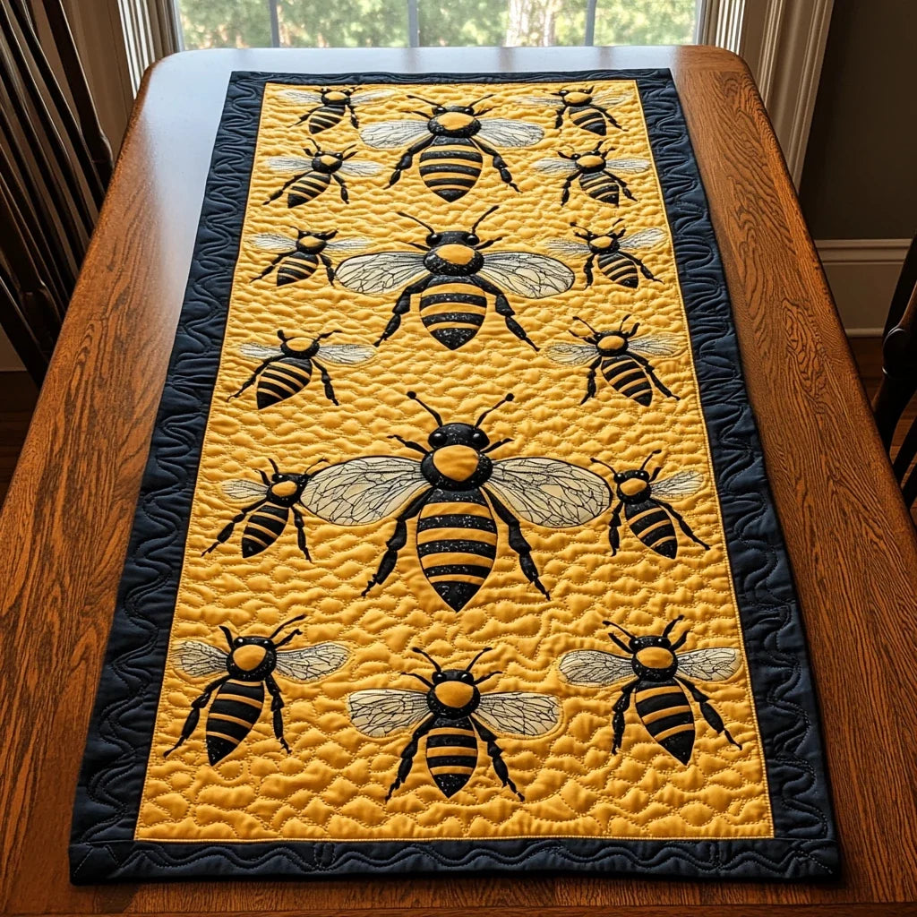 Bee Knees Garden Quilted Table Runner