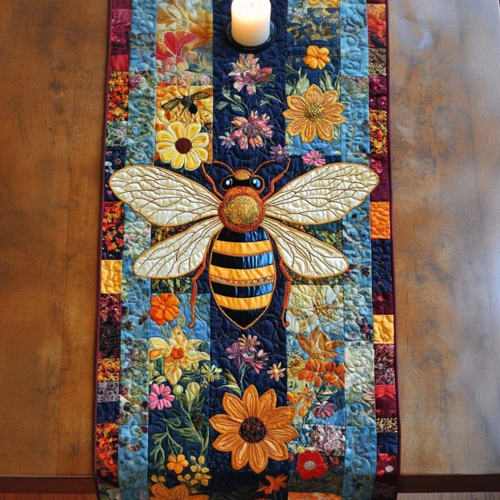 Bee Meadow Quilted Table Runner