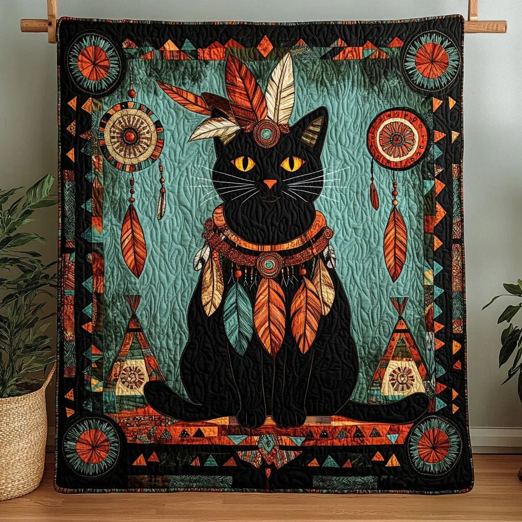 Black Cat Spirit Quilt Blanket
