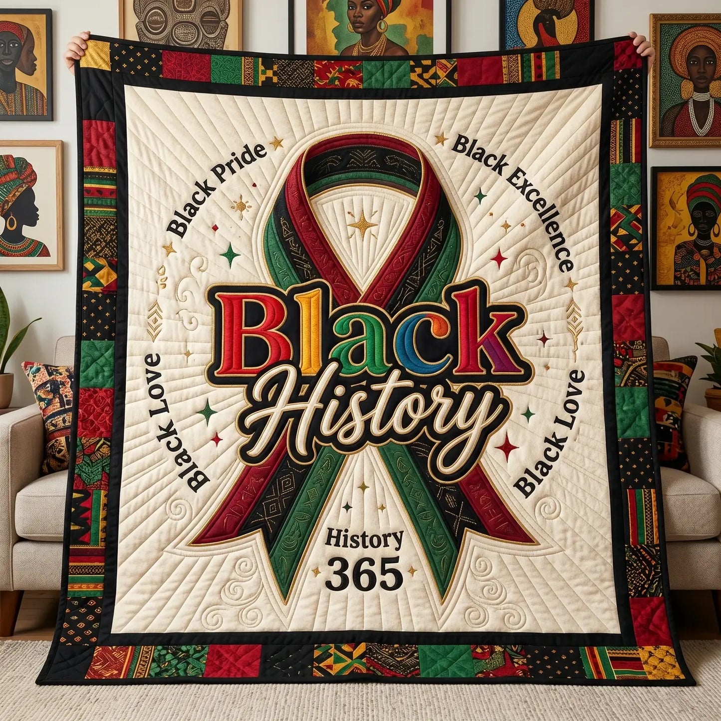 Black Pride Quilt Blanket