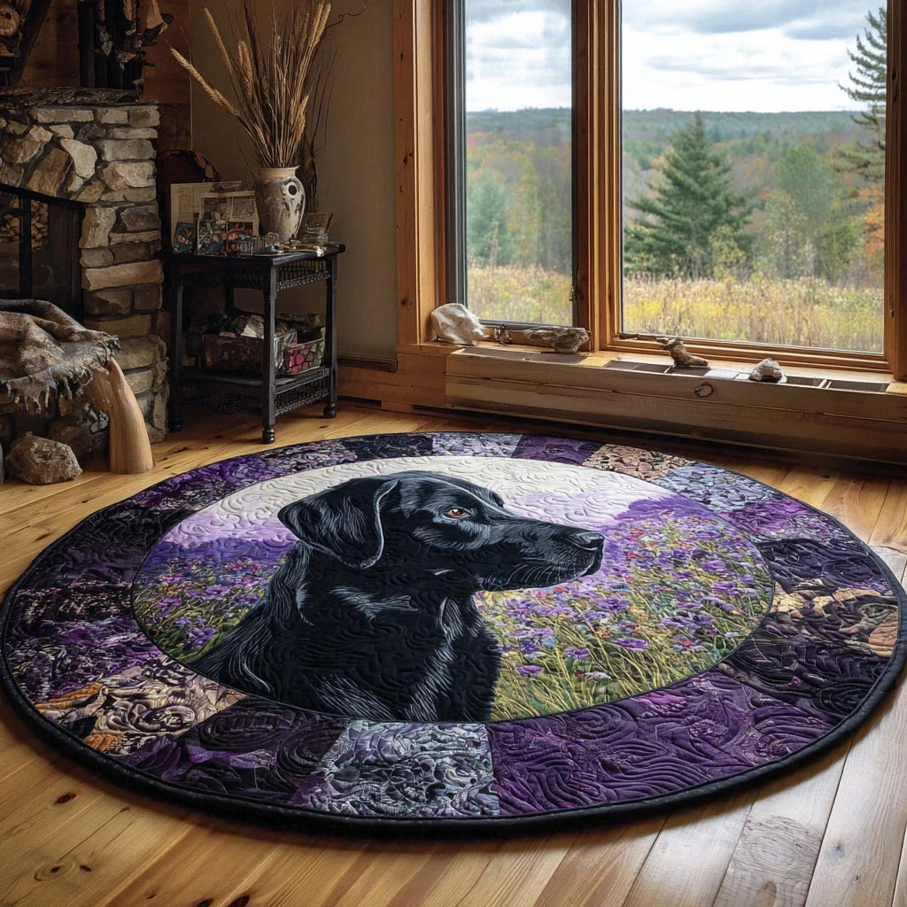 Black Velvet Soul Quilted Round Mat