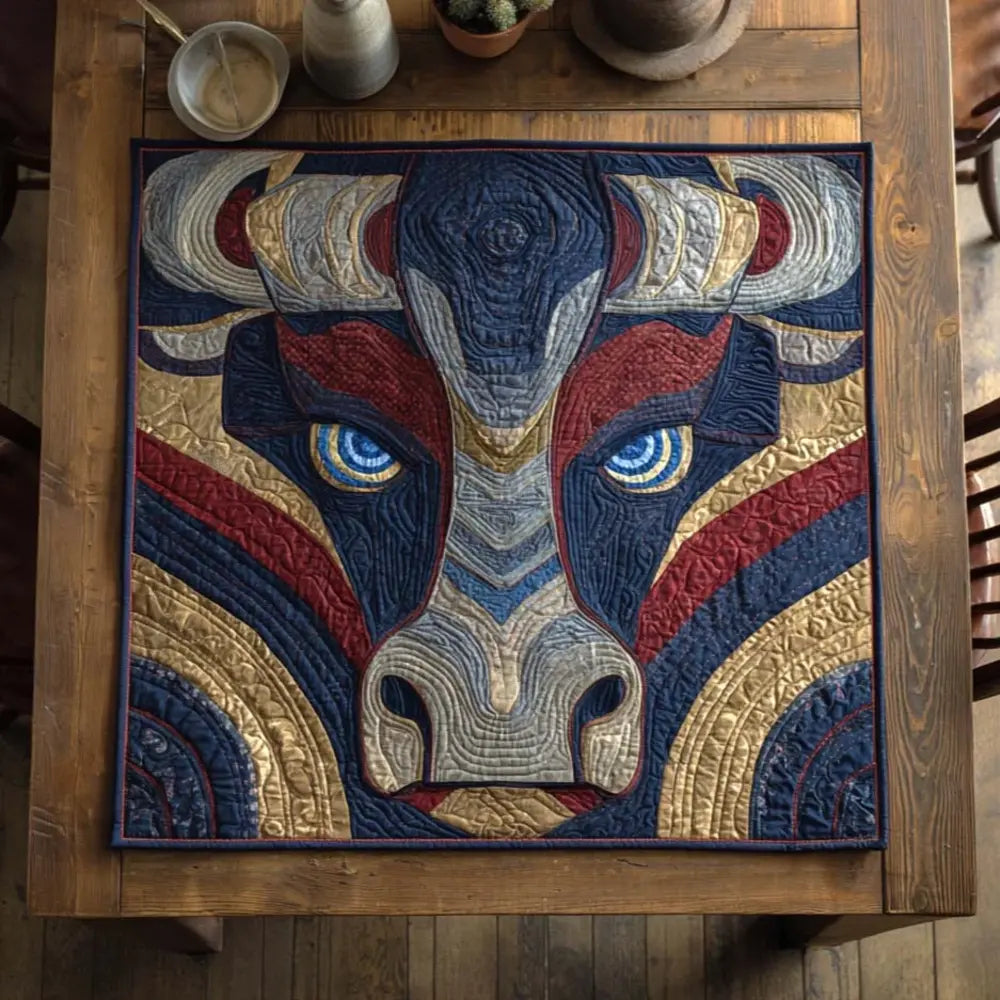 Blazing Taurus Quilted Table Topper