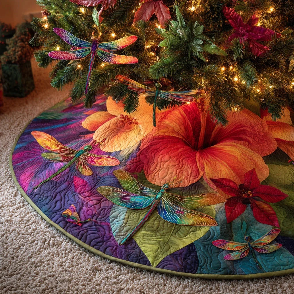 Bloom Aura Christmas Quilted Tree Skirt