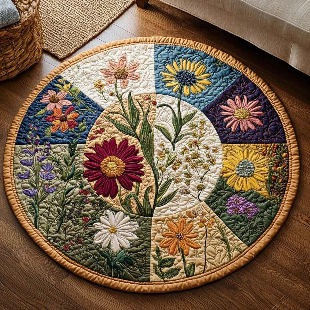 Bloom Circle Quilted Round Mat