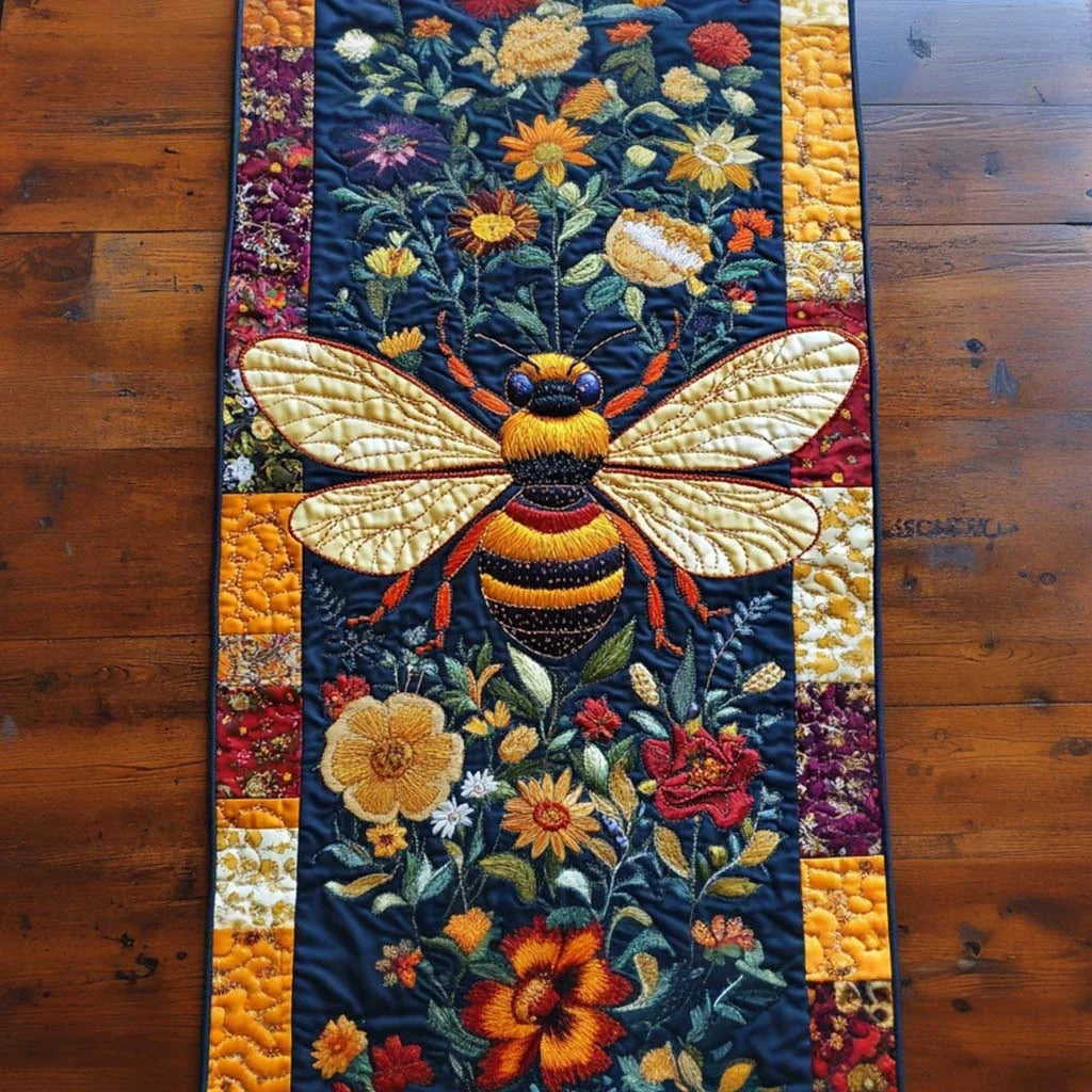 Blooming Bee Quilted Table Runner