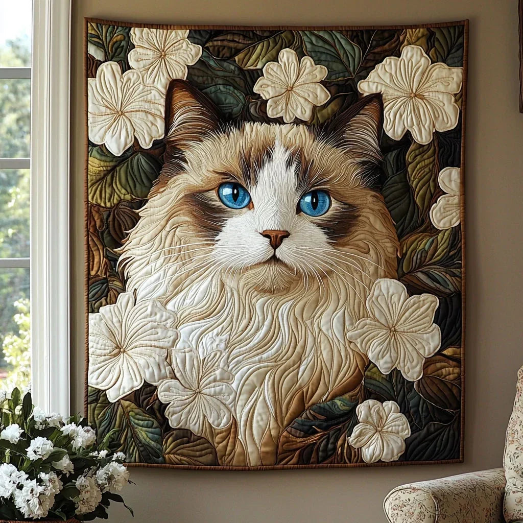 Blooming Cat Quilt Blanket