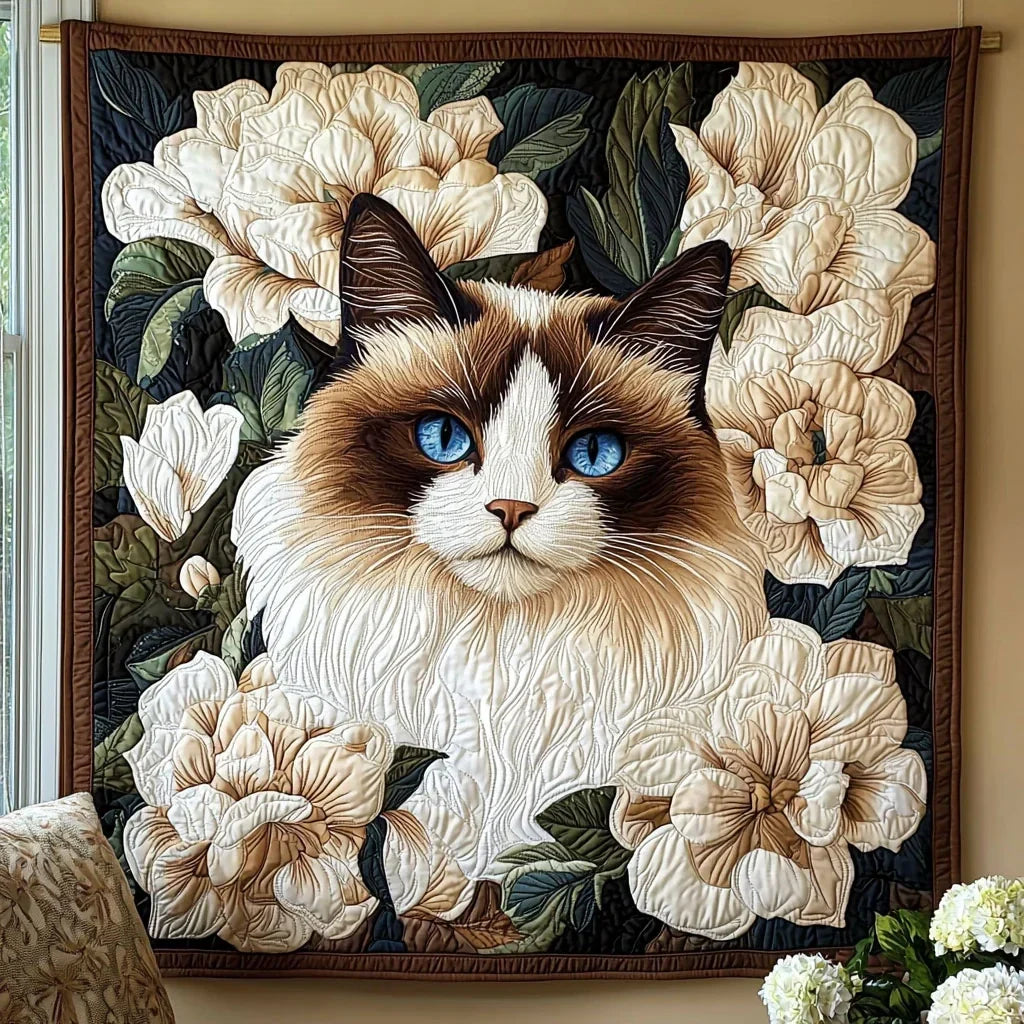 Blooming Cat Quilt Blanket