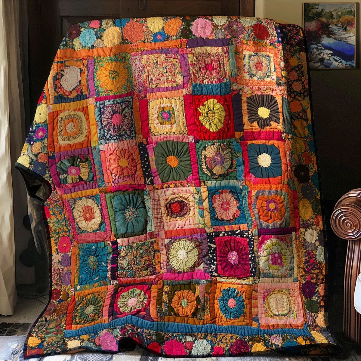 Blooming Patchwork Quilt Blanket