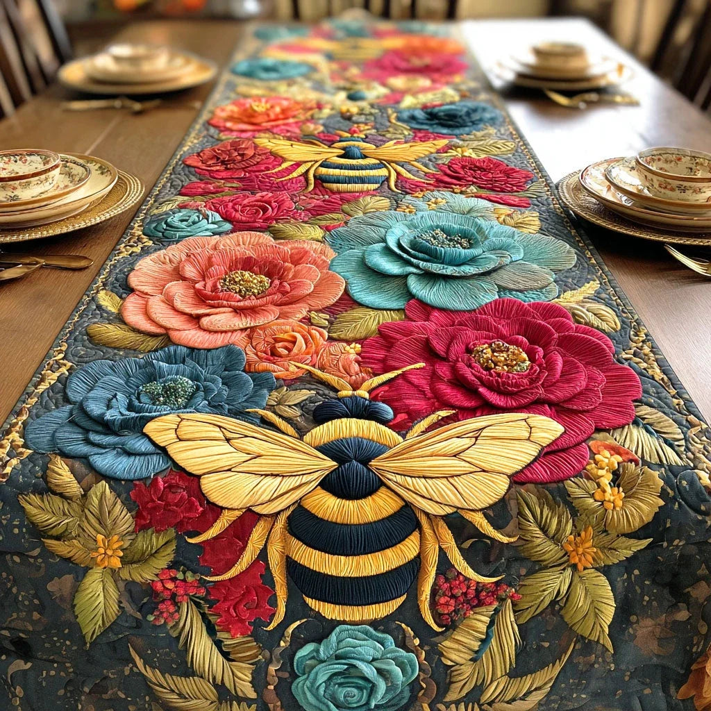 Blossom Bees Quilted Table Runner