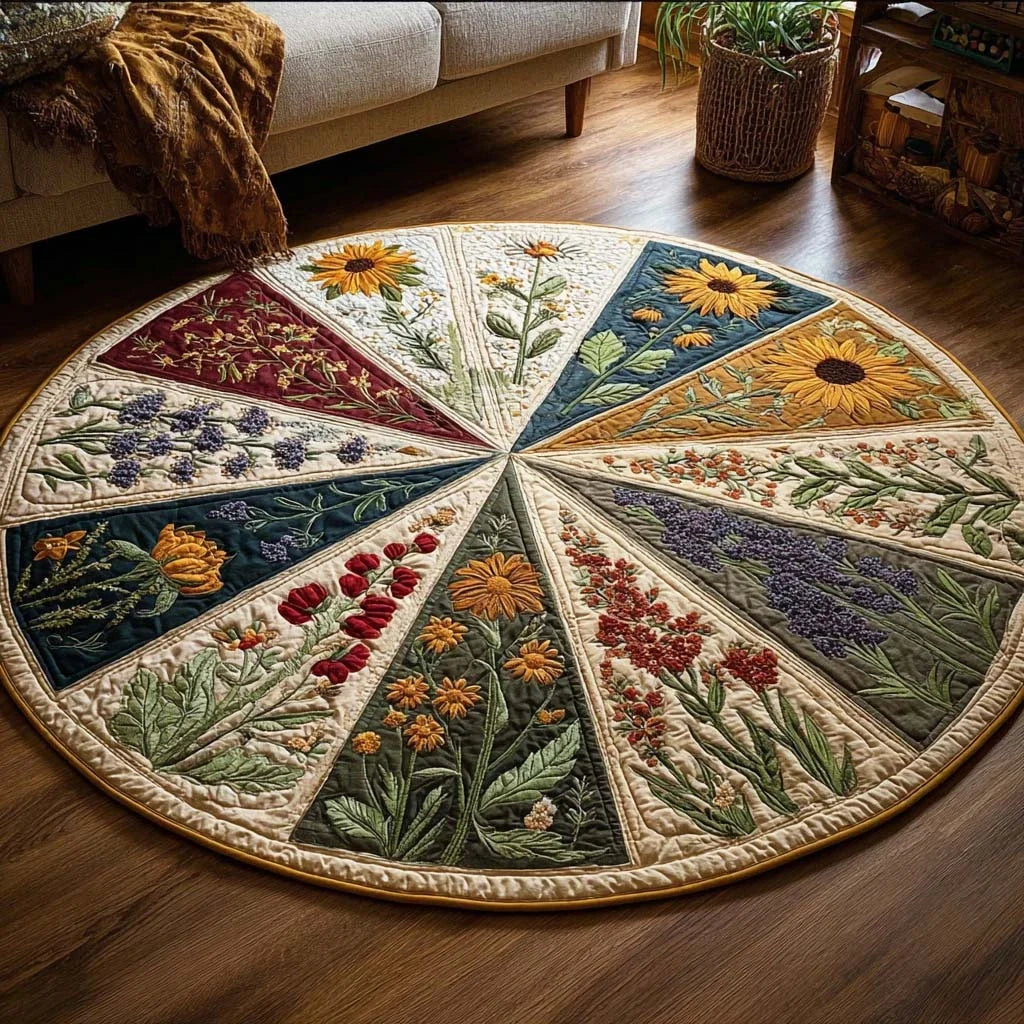 Blossom Dream Quilted Round Mat