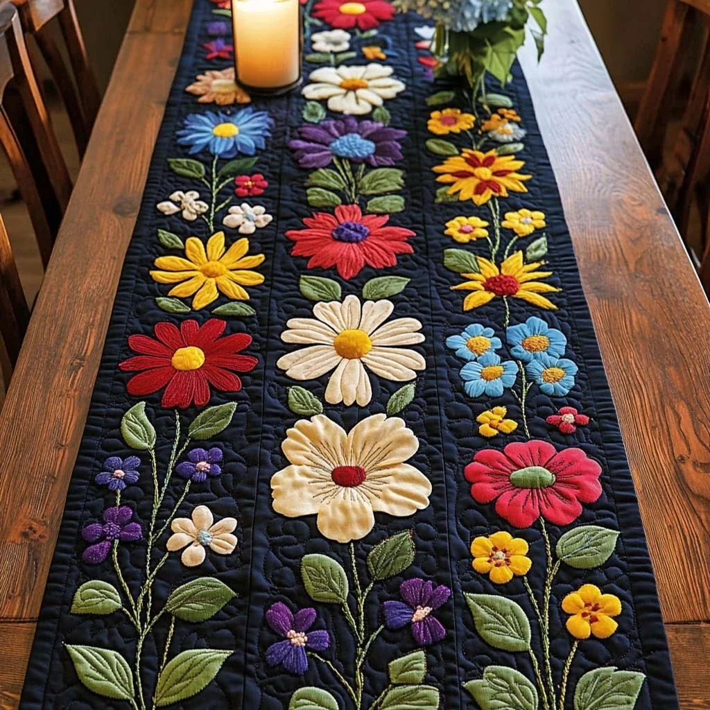 Blossom Path Quilted Table Runner