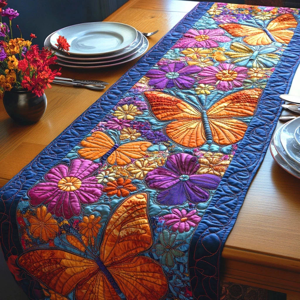 Blossom Wings Quilted Table Runner