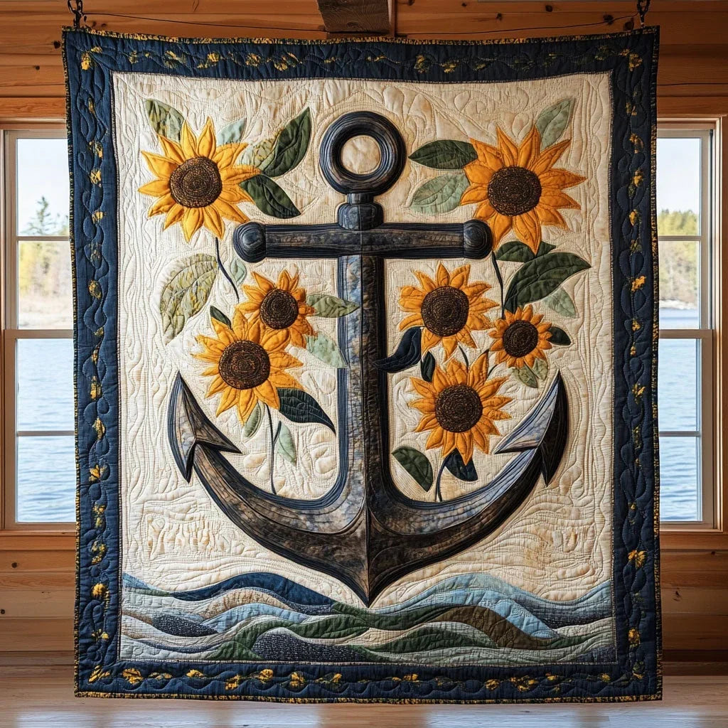 Blue Anchor Quilt Blanket