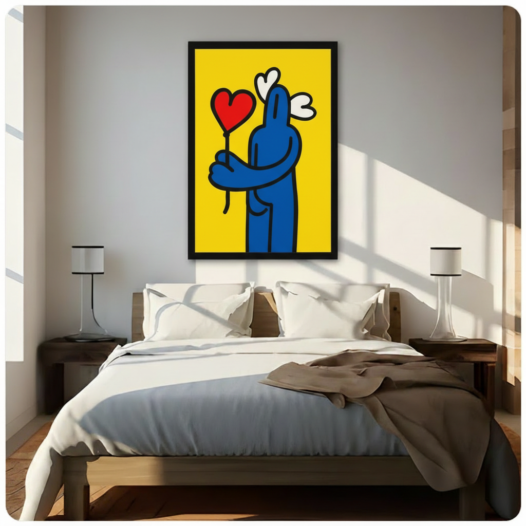 Pop Art Love Figure Bold Canvas Wall Art