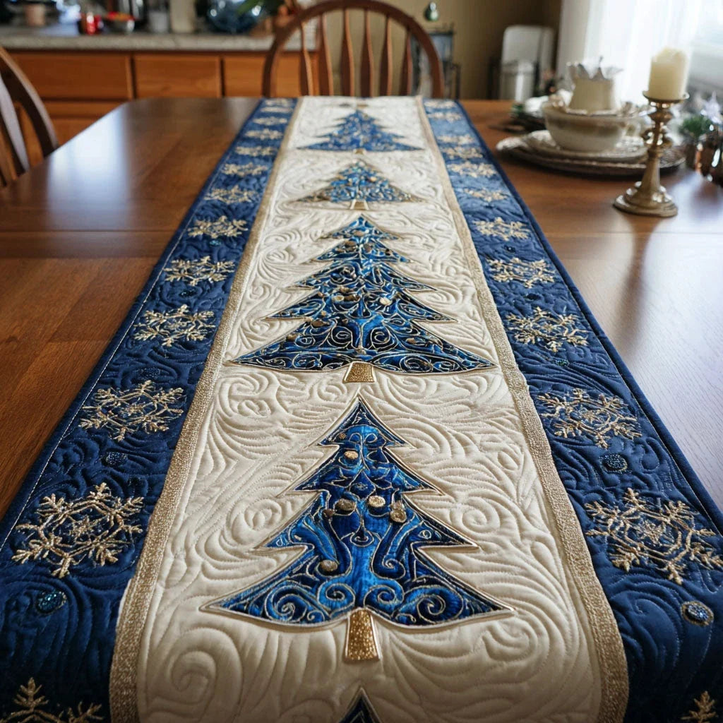 Blue Frost Quilted Table Runner