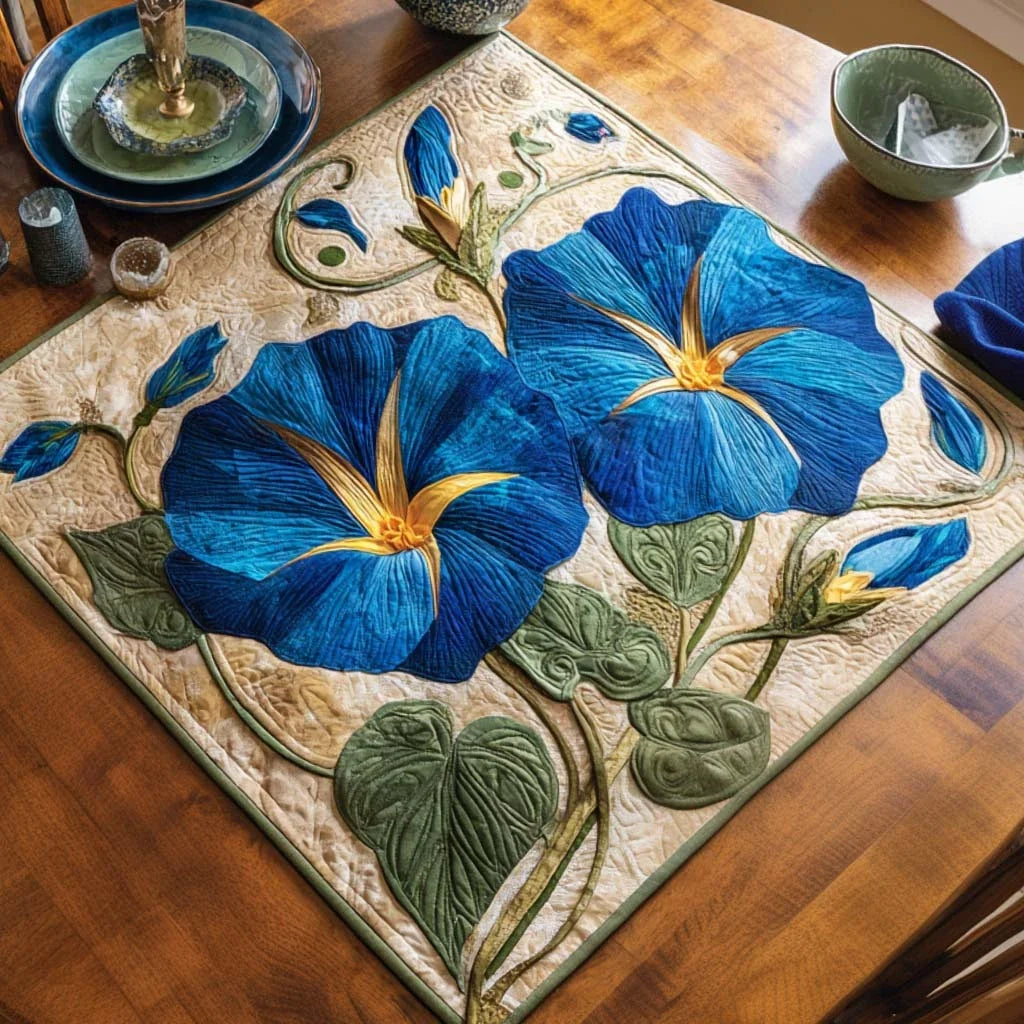 Blue Morning Quilted Table Topper