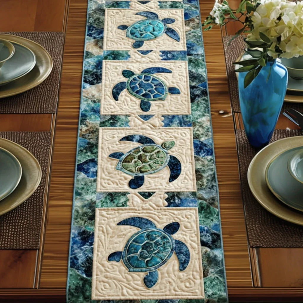 Blue Reef Quilted Table Runner