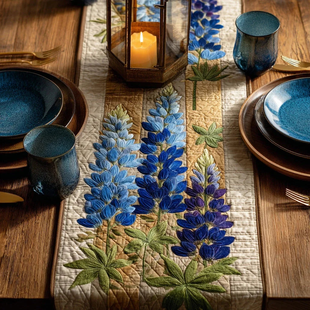Bluebonnet Harmony Quilted Table Runner