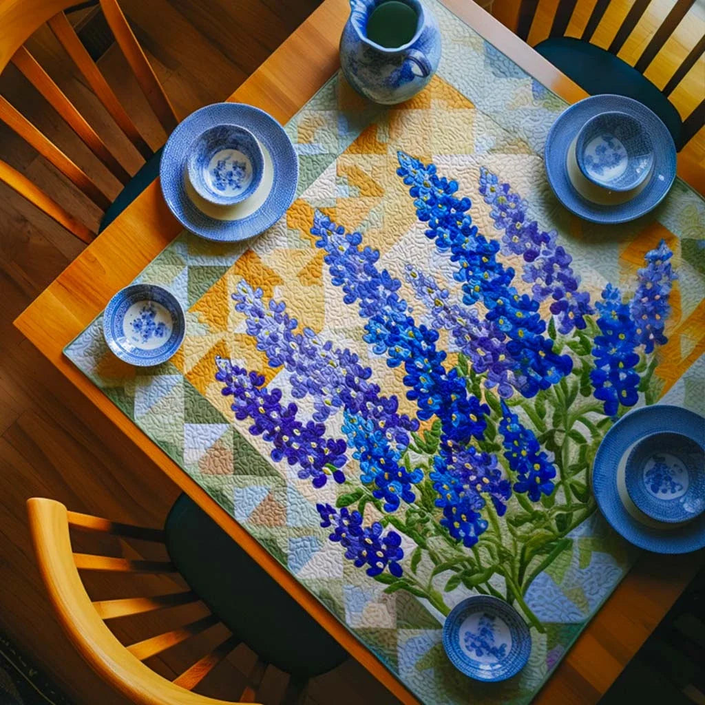 Bluebonnet Morning Light Quilted Table Topper